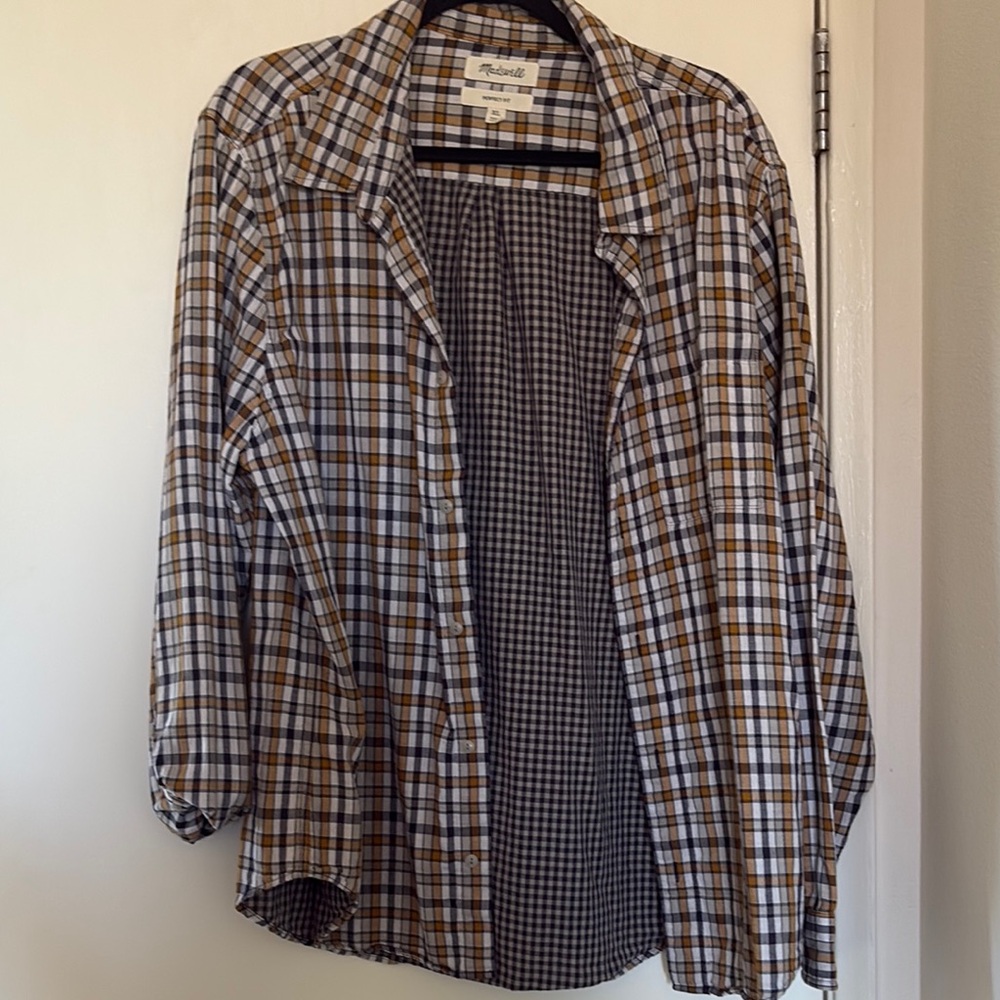 Plaid Button-Up Shirt